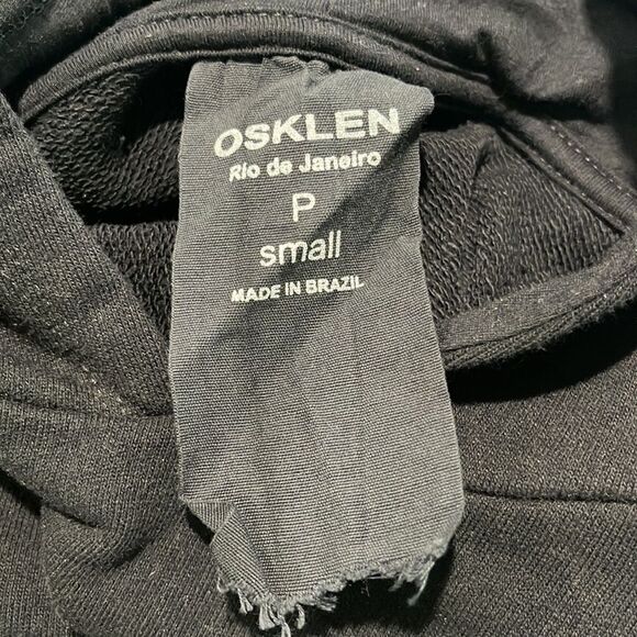 Osklen Rio De Janeiro Black Overlap Hooded Oversized Sweatshirt Sz S - Picture 7 of 9